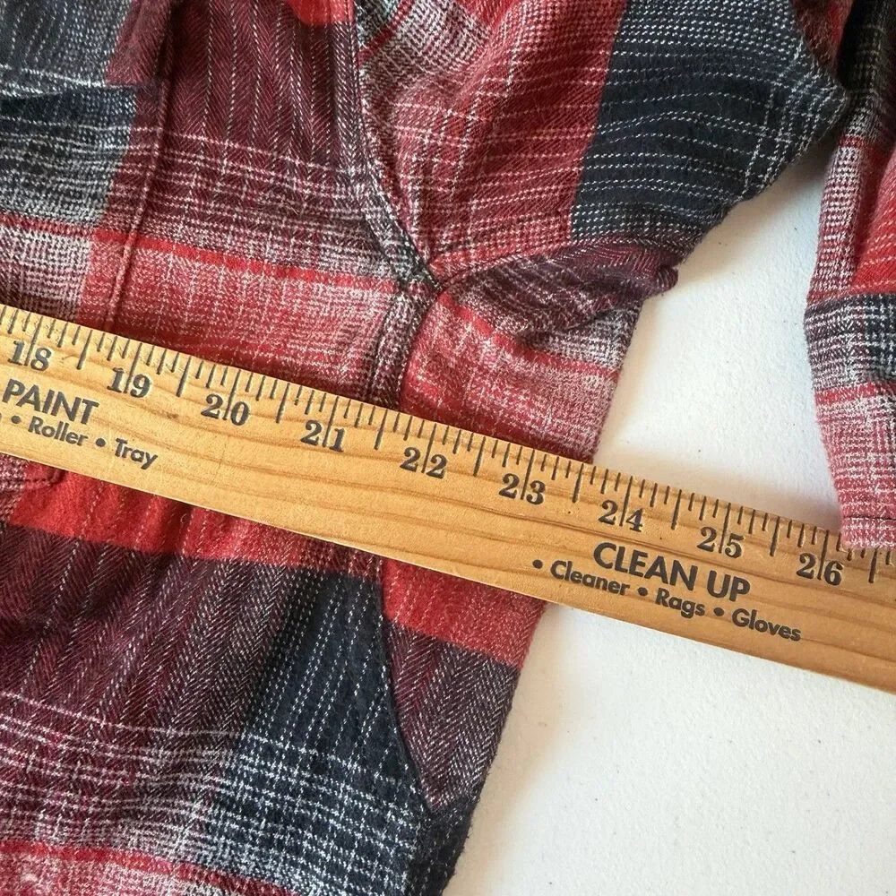 The North Face Arroyo Flannel Shirt Mens Large Red Black Plaid Heavyweight